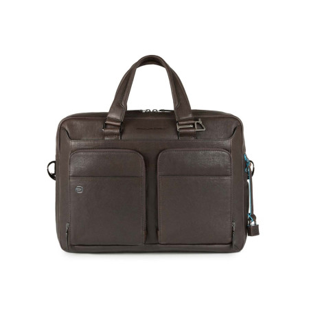 Cartella Sottile con dispositivo CONNEQU Porta Pc/iPad®Air/Pro | Piquadro Black Square | CA2849B3-Testa Moro