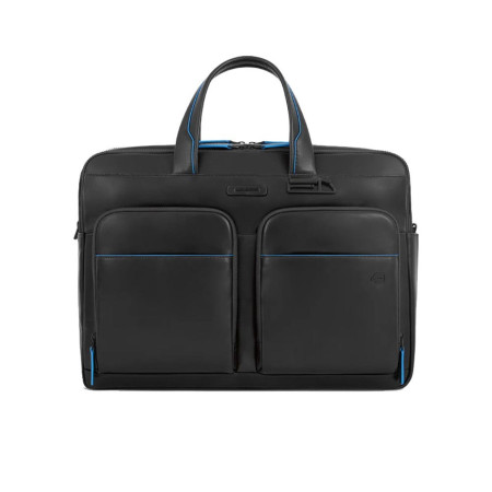 Cartella in Pelle 15.6 Blue Square Piquadro Nero  Valigeria.it