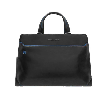 Cartella in pelle porta computer Blue Square Nero Valigeria-it 