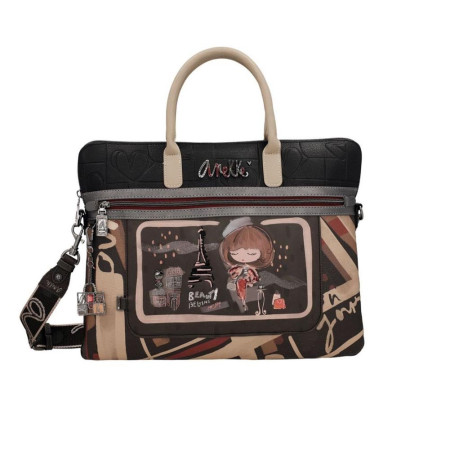 Cartella in tessuto 2 manici con tracolla Anekke Mademoiselle