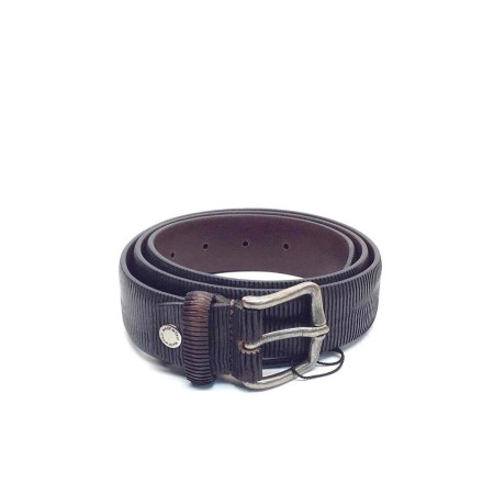 Cintura Uomo Pelle Cinture D\'autore Cuoio Intagliato 100109-Testa Moro