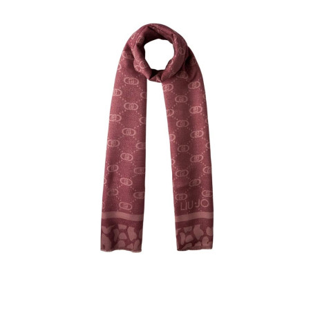Folard stola jacquard monogram animalier Liu Jo Red Aubergine