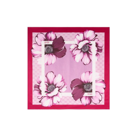Foulard classico a fiori 90x90 Liu Jo 2A5027T030000949-Sangria Valigeria-it 