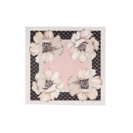 Foulard classico a fiori 90x90 Liu Jo 2A5027T030022222-Nero Valigeria-it 