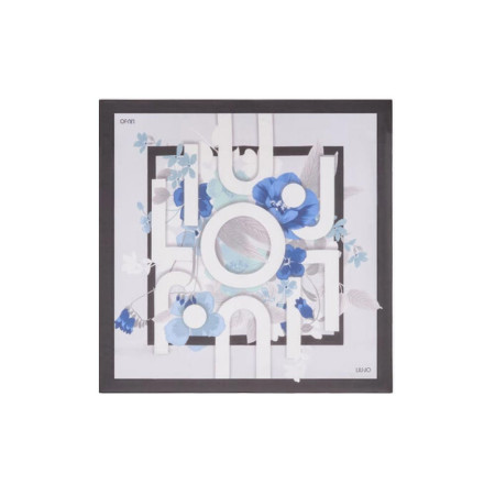 Foulard classico logo flower 90x90 Liu Jo 2A5039T030022222-Nero Valigeria-it