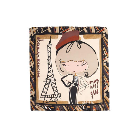 Foulard classico quadrato Anekke Mademoiselle Nude