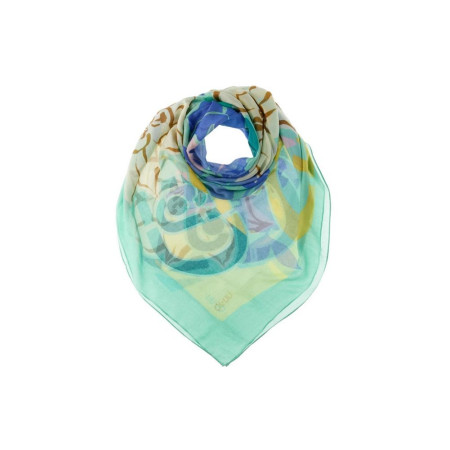 Foulard grande flower logo 120x120 Liu Jo 2A5033T0300X0687-Mint Valigeria-it