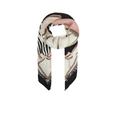 Foulard grande ribbon animalier Liu Jo Nero
