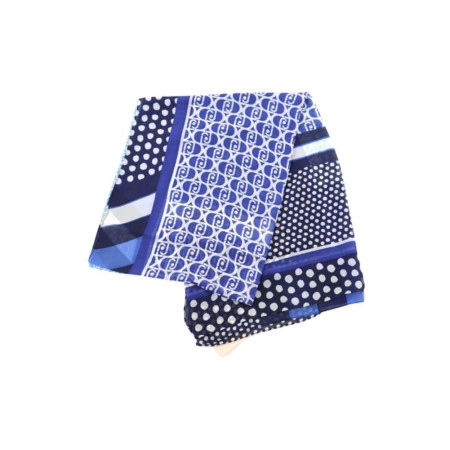Foulard Grande Stola Geometric Logo Liu Jo Blue Denim  Valigeria.it