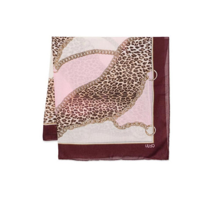 Foulard maxi quadrata chain animalier Liu Jo Red Aubergine