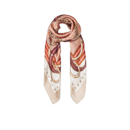 Foulard maxi striped tape 120x120 Liu Jo 2A5041T030000005-Naturale Valigeria-it