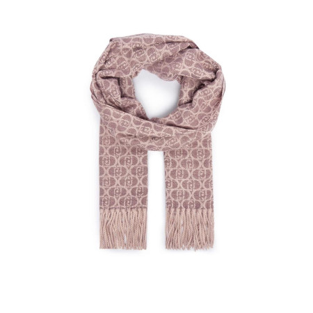 Foulard stola brushed logo oval Liu Jo Desert Taupe
