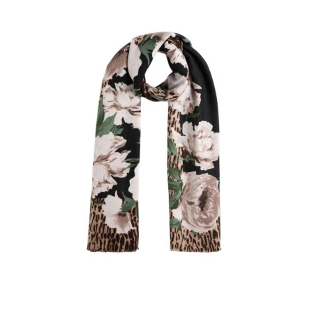 Foulard stola flower animalier Liu Jo Nero