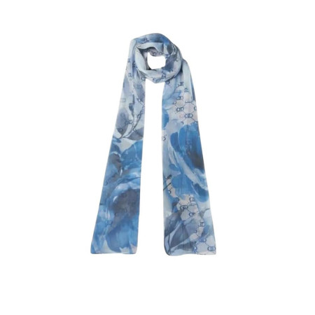 Foulard stola watercolor flower 70x180 Liu Jo 2A5032T030073936-Blu Bonnet Valigeria-it