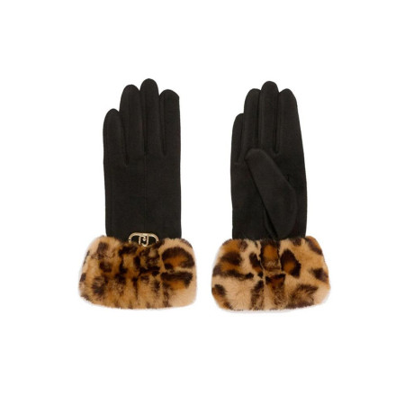 Guanti donna tessuto con polso in eco pelliccia Liu Jo Animalier