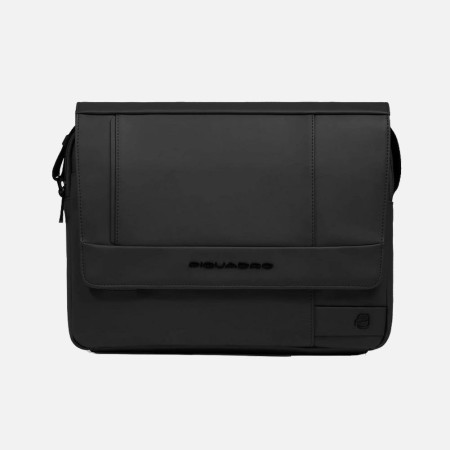 Messenger chiusura con doppia zip e petta Piquadro Wollen Wet Gommato Nero