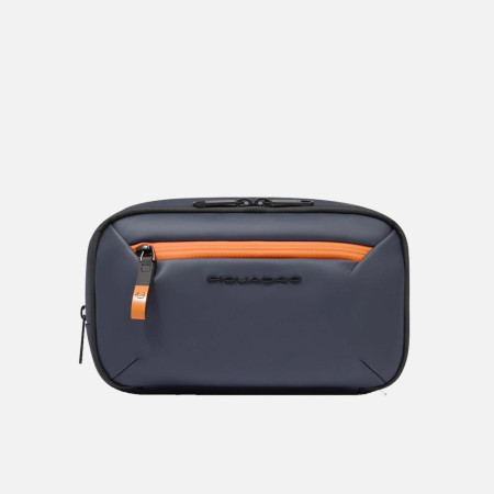 Necessaire 2 zip semplice resistente all\'acqua Piquadro Corner 2.0 Blu