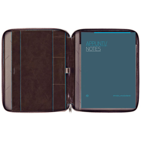 Portablocco sottile A4 con lampo | Piquadro Blue Square | PB1164B2-Mogano