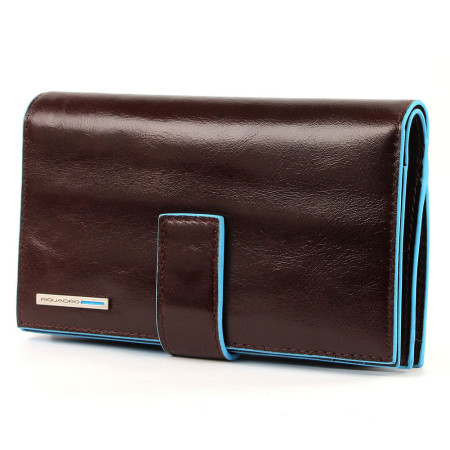 Portafoglio Donna portamonete e porta carte di credito | Piquadro Linea Blue Square | PD1353B2-mogano