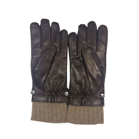 Guanti Uomo in Pelle e Lana di Cashmere | Pennino Gloves Double | PG08DOUB8-Testa Moro