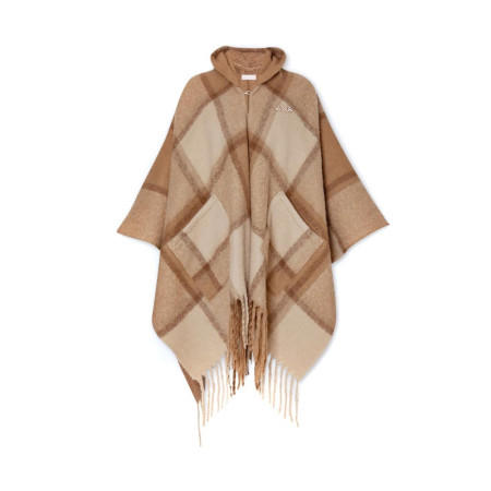 Poncho Check con Cappuccio Liu Jo True Champagne  Valigeria.it