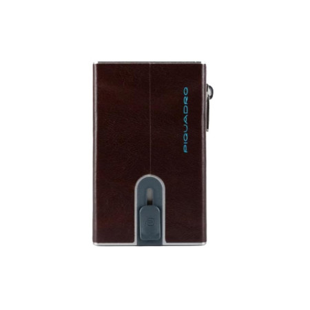 Porta Carta Credito Blue Square Piquadro Mogano  Valigeria.it