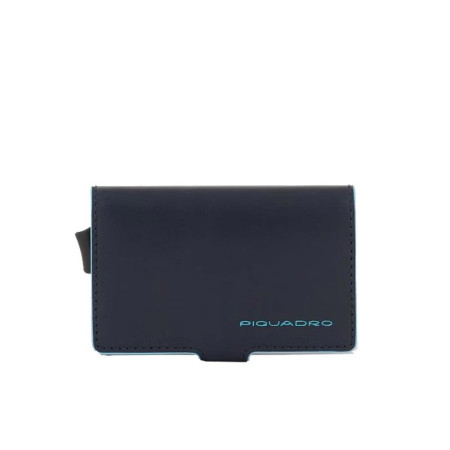 Porta Carte Credito Blue Square Piquadro Blu2  Valigeria.it