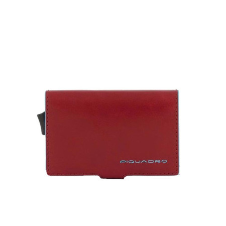 Porta Carte Credito Blue Square Piquadro Rosso  Valigeria.it
