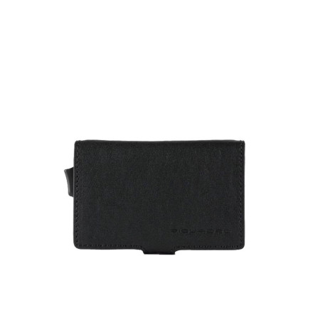 Porta Carte Credito Doppio Black Square Nero  Valigeria.it