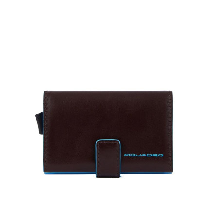 Porta carte di credito metal case doppio profilo Piquadro Blue Square Mogano