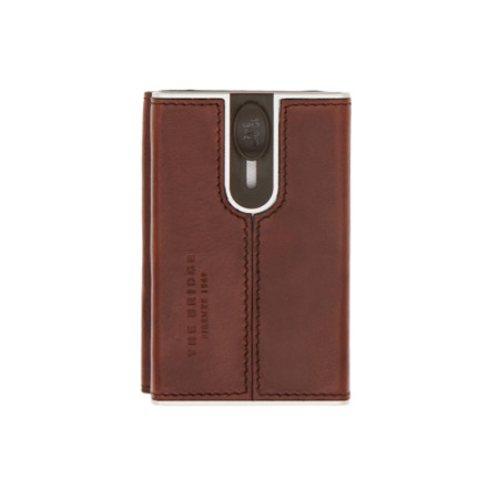 Porta Carte Credito Doppio The Bridge Story Uomo Marrone 014890011A  Valigeria.it