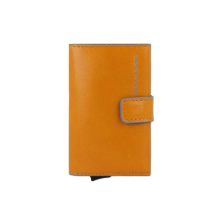 Porta Carte Credito Semplice Blue Square Piquadro Rosso  Valigeria.it