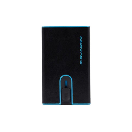 Porta Carte di Credito Doppio Blue Square Piquadro Nero  Valigeria.it