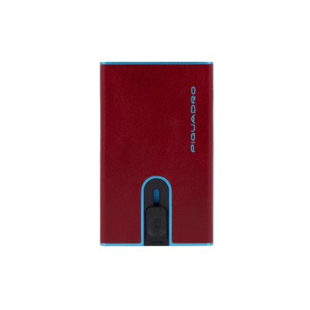 Porta Carte di Credito Doppio Blue Square Piquadro Rosso  Valigeria.it