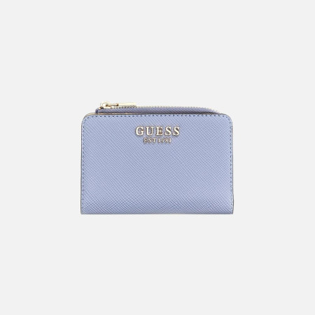 Porta carte di credito piatto con zip Guess Lauresl II Grey Blue