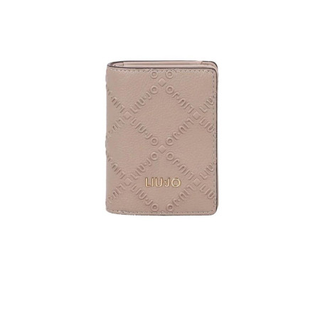 Porta carte di credito libro con logo a rombi Liu Jo Caliwen Desert Taupe