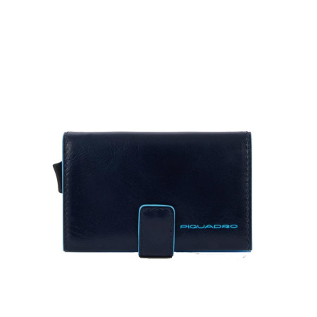 Porta carte di credito metal case doppio profilo Piquadro Blue Square Blu2