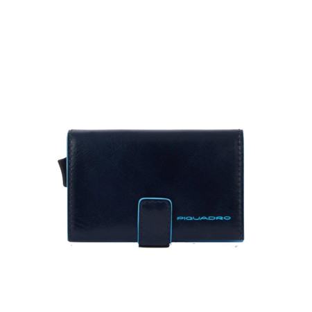 Porta Carte di Credito Semplice Blue Square Piquadro Blu2  Valigeria.it