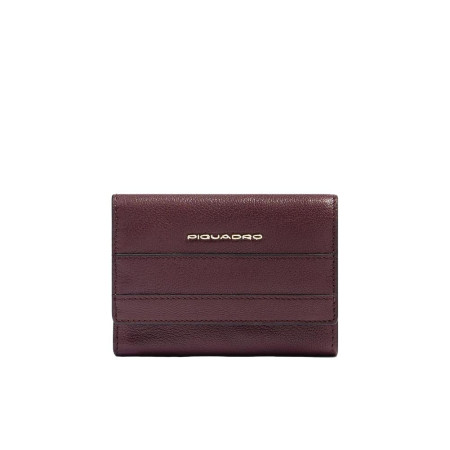 Portafoglio donna cerniare e patta piccolo Piquadro Bordeau