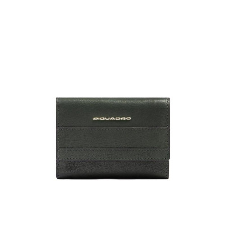 Portafoglio donna cerniare e patta piccolo Piquadro Verde
