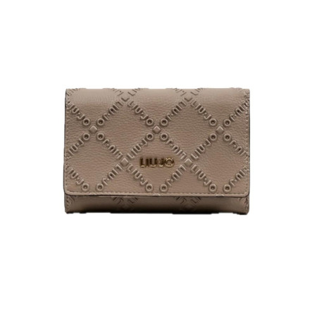 Portafoglio donna zip esterno retro con patta Liu Jo Caliwen Desert Taupe