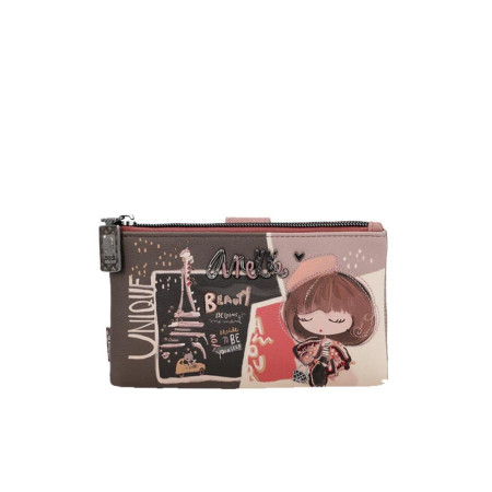 Portafoglio donna cerniera e patta grande Anekke Mademoiselle Multicolor