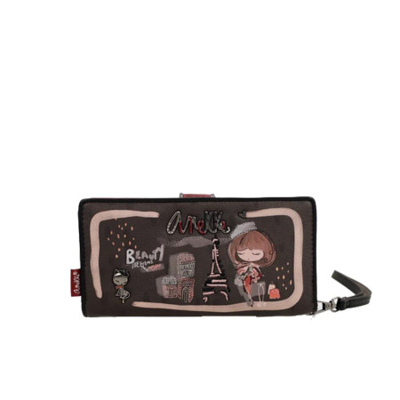 Portafoglio donna cerniera con patta grande RFID Anekke Mademoiselle Multicolor