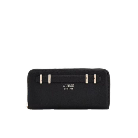 Portafoglio donna cerniera semplice grande Guess Gregoria Black