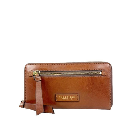 Portafoglio donna cerniera semplice grande The Bridge Marrone/Oro