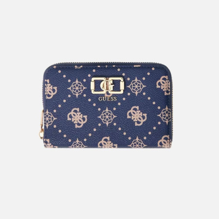 Portafoglio donna cerniera semplice medio Guess Emilie Navy Logo