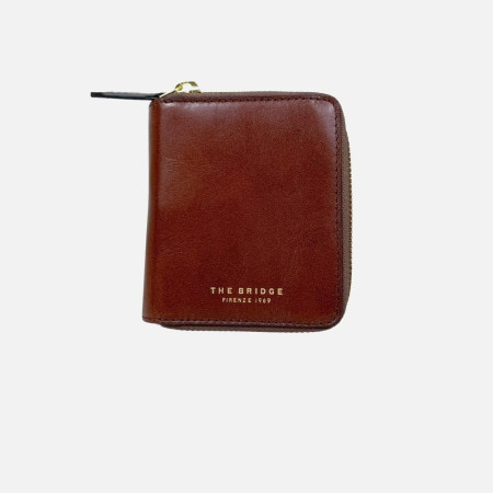 Portafoglio donna cerniera semplice medio The Bridge Marrone/Oro