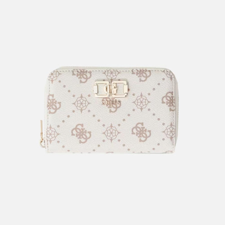 Portafoglio donna cerniera semplice medio Guess Emilie Vanilla Logo