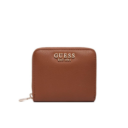 Portafoglio donna cerniera semplice piccolo Guess Gregoria Cognac