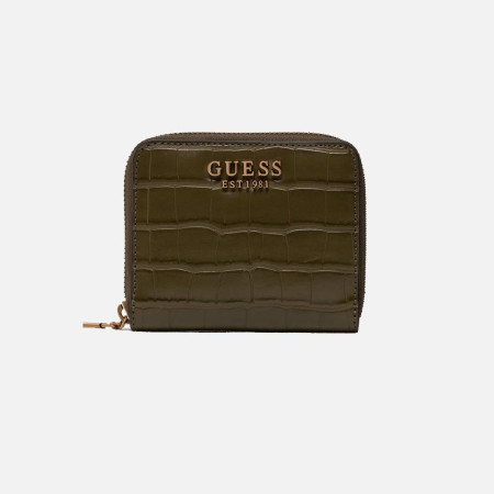 Portafoglio donna cerniera semplice piccolo Guess Laurel Olive